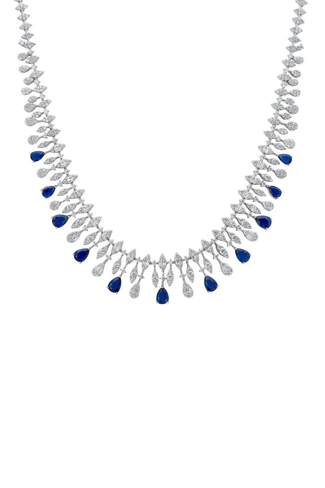 Duchess Sapphire Statement Necklace Silver-0