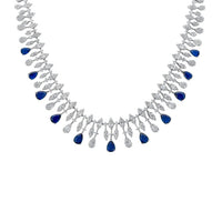 Duchess Sapphire Statement Necklace Silver-0
