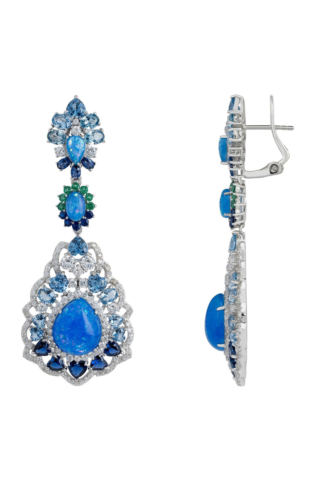 Mariana Blue Opal Drop Earrings Silver-2