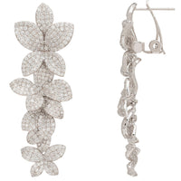 Cherry Blossom Drop Earrings White Silver-2