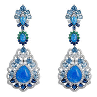 Mariana Blue Opal Drop Earrings Silver-0