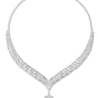 Countess Statement Ruby Necklace Silver-2