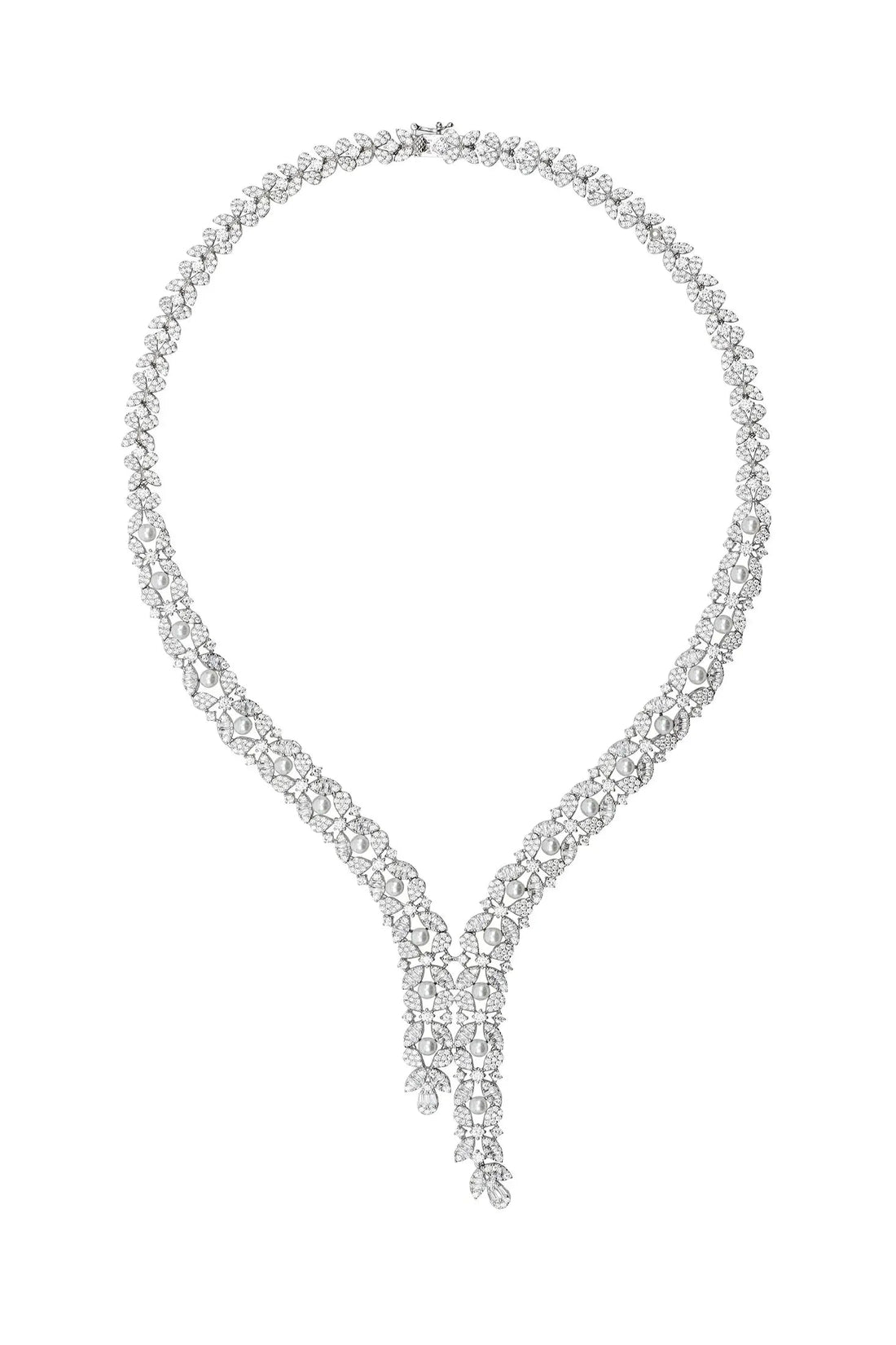 Marchioness Statement Necklace Pearl Silver-2