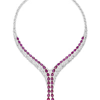Baroness Statement Necklace Ruby Silver-2