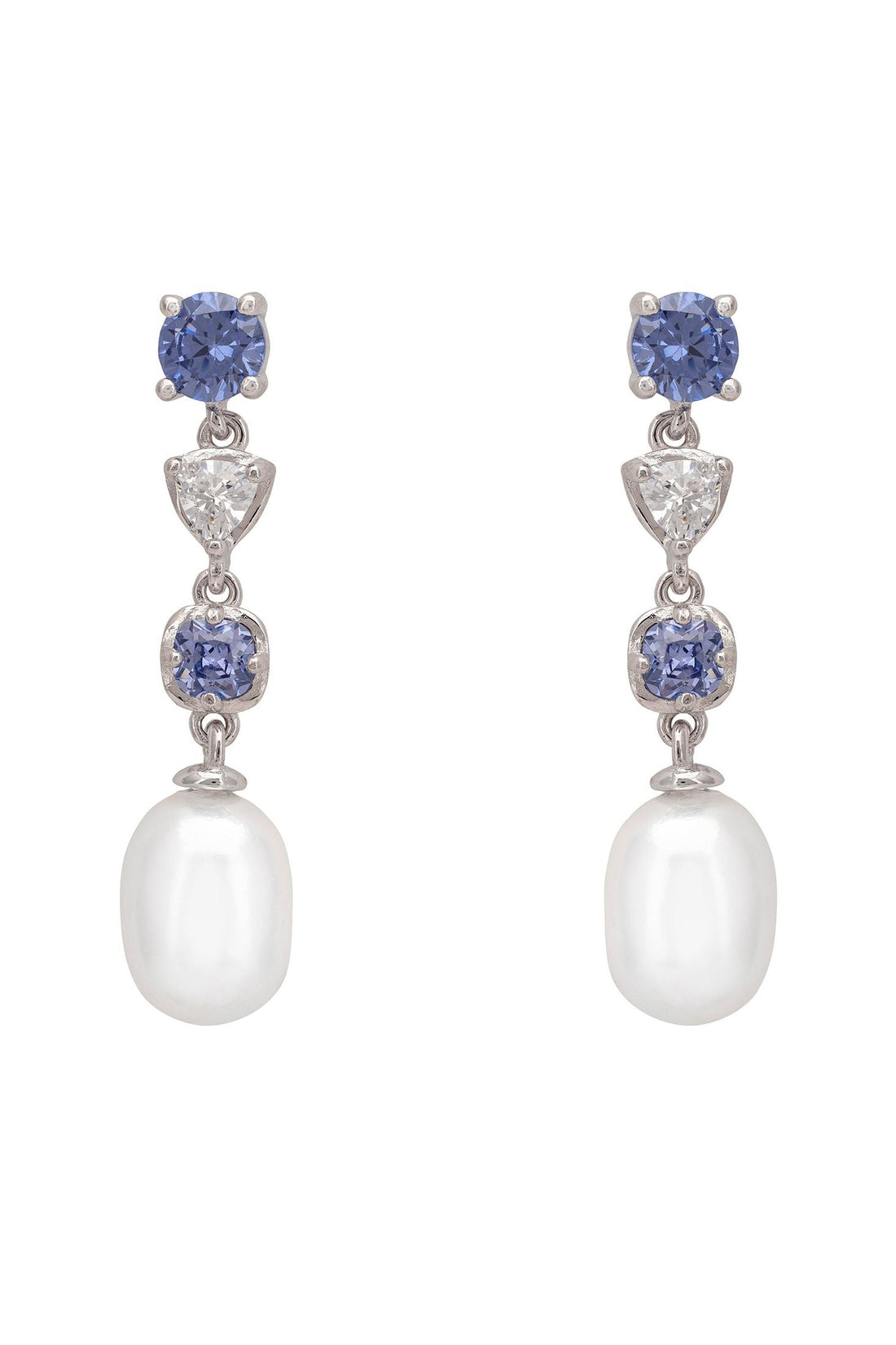 Pearl Whisper Drop Earrings Tanzanite Silver-0