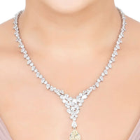 Lydia Statement Necklace Moissanite Silver-1