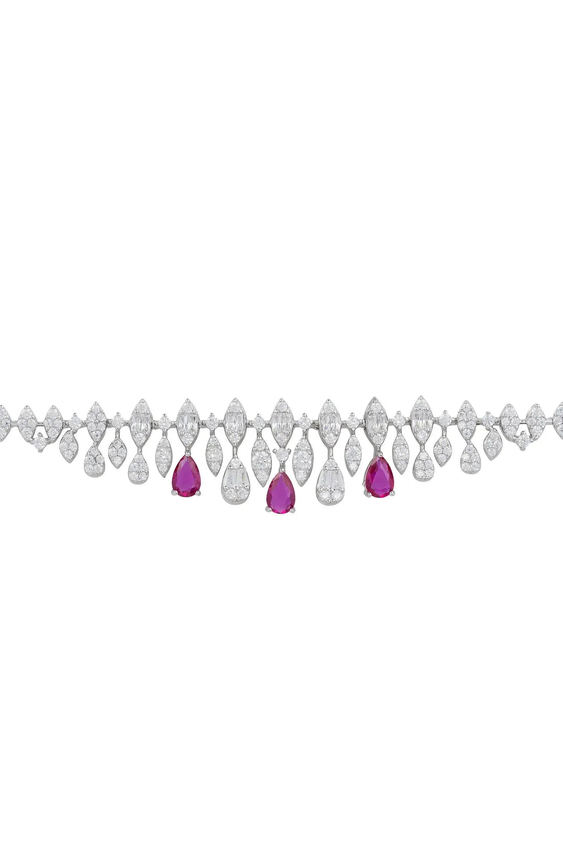 Duchess Ruby Tennis Bracelet Silver-2