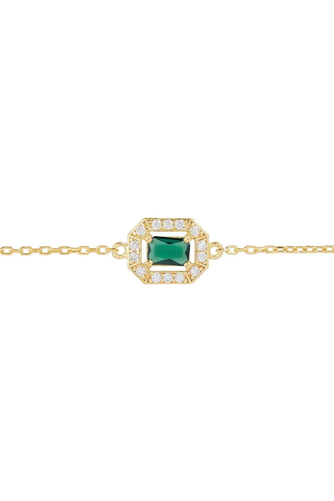 Whistledown Gemstone Bracelet Emerald Gold-2