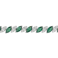 Viscountess Tennis Bracelet Emerald Silver-3