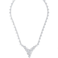 Lydia Statement Necklace Moissanite Silver-2