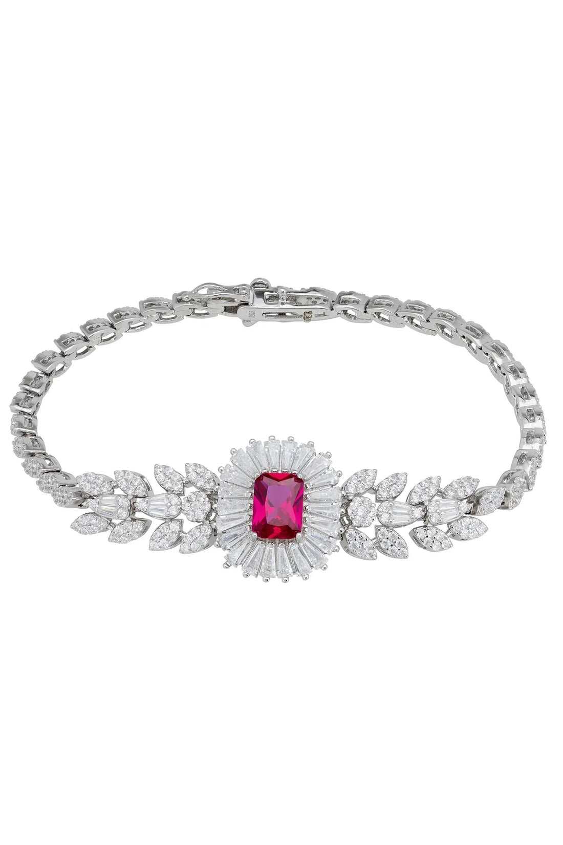 Countess Gemstone Bracelet Ruby Silver-0