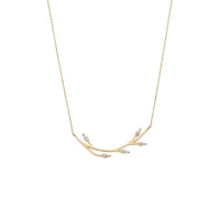 Solid 14k Gold Blooming Branch Necklace-0