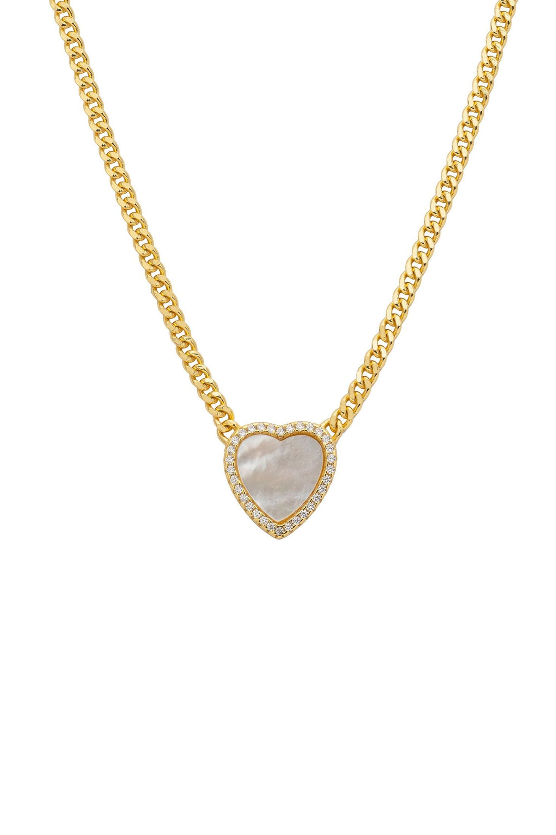 Heart Mother Of Pearl Necklace Gold-0