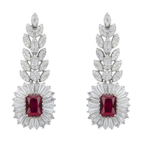 Countess Gemstone Drop Earrings Ruby Silver-0