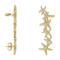 Starfish Ear-Climber Gold Left Ear-0