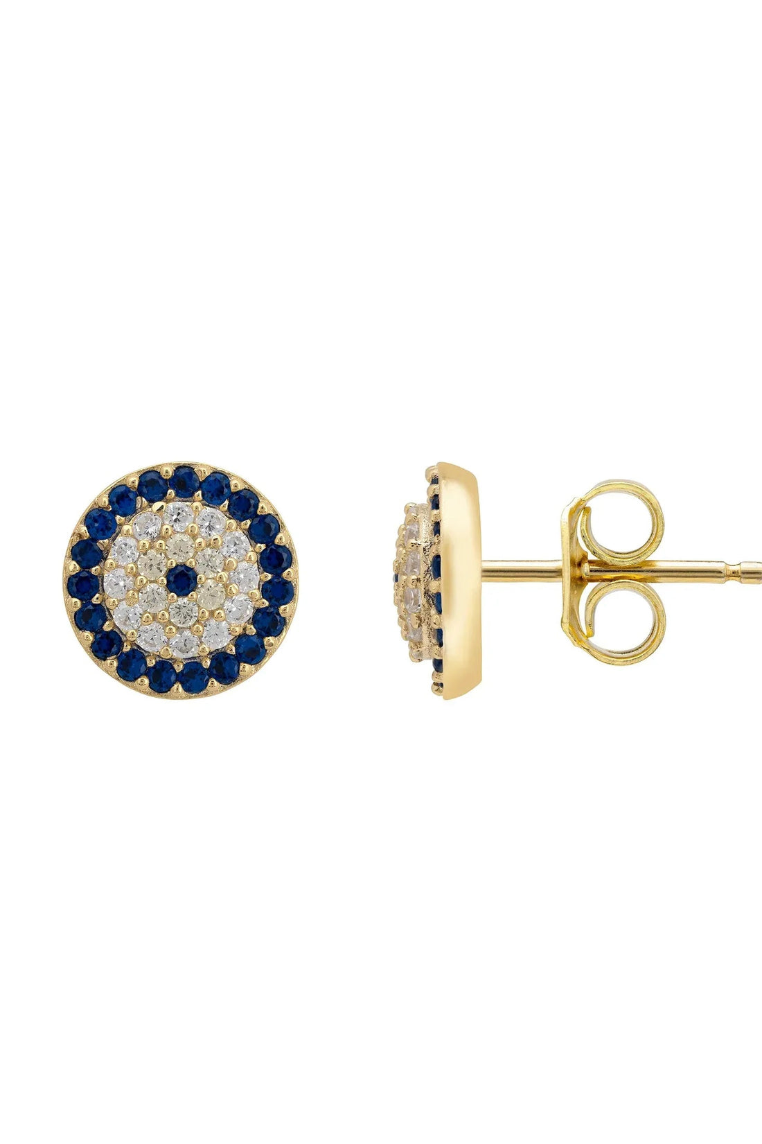 Evil Eye Stud Earrings Gold-2