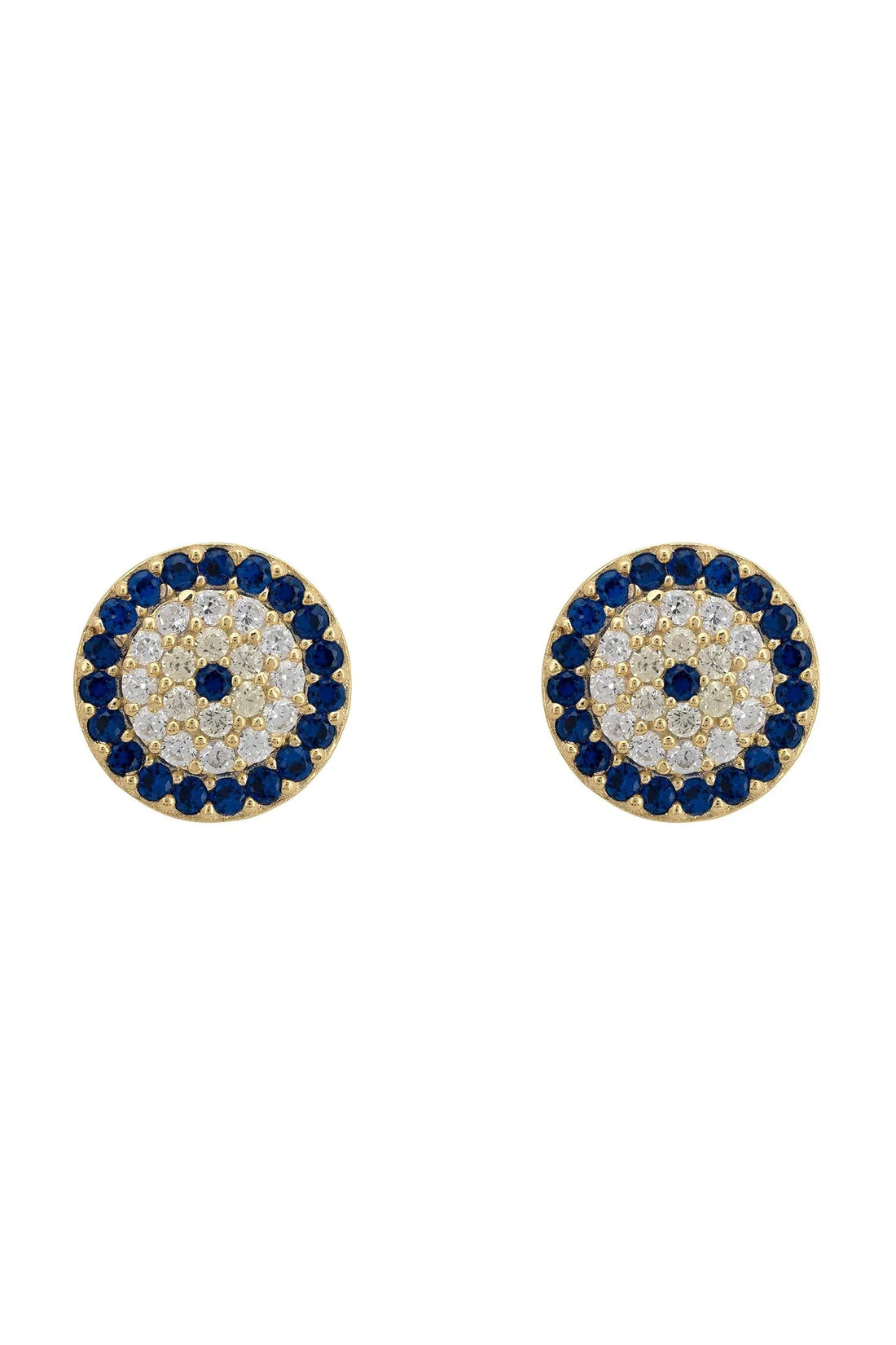 Evil Eye Stud Earrings Gold-0