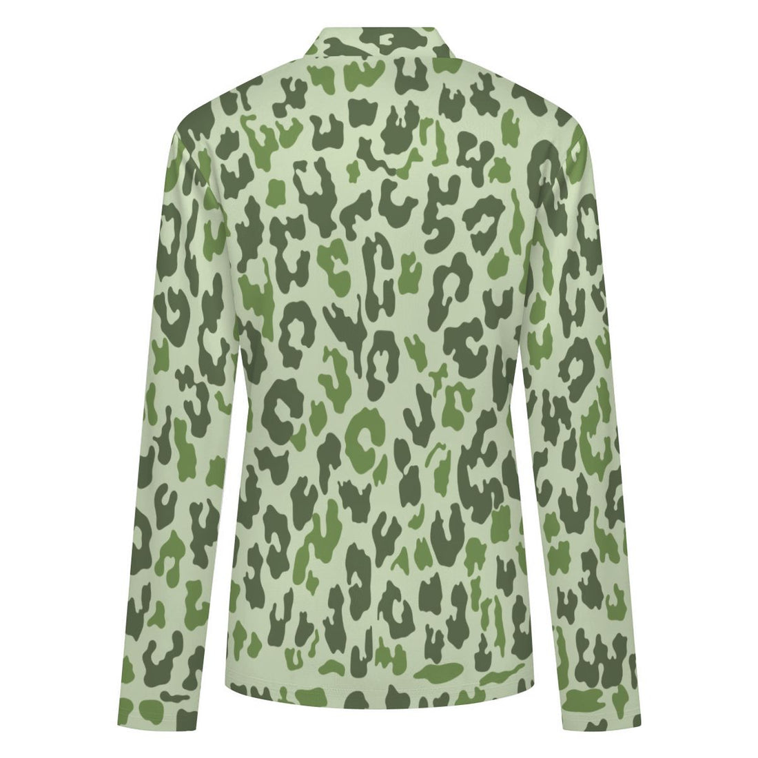 Green Leopard Print Buttoned Cardigan