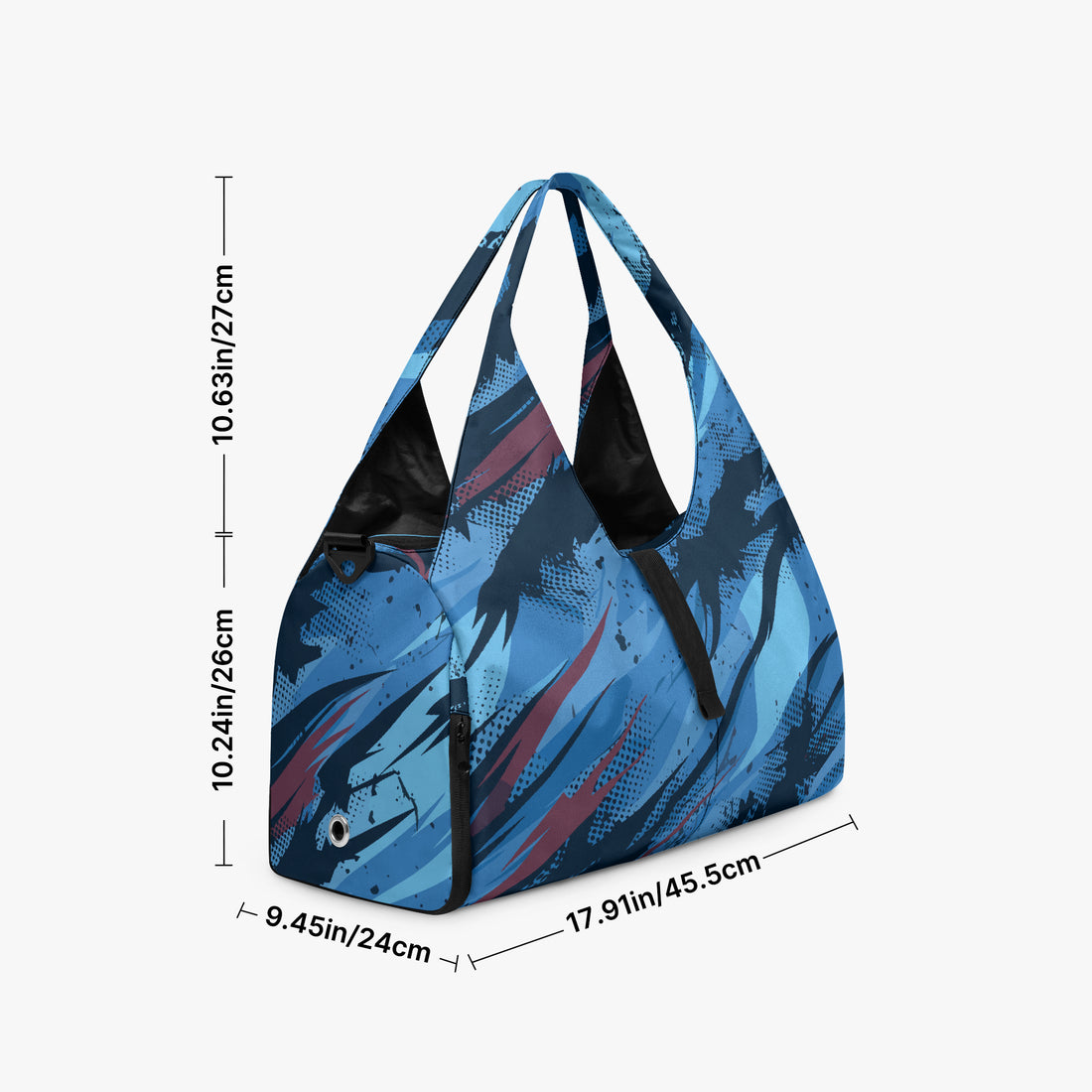 Gym Bag For Men in Blue Abstract Canvas