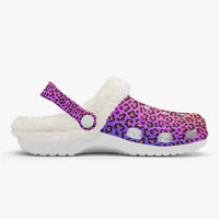 Rainbow Multi Color Leopard Print Lined Clogs