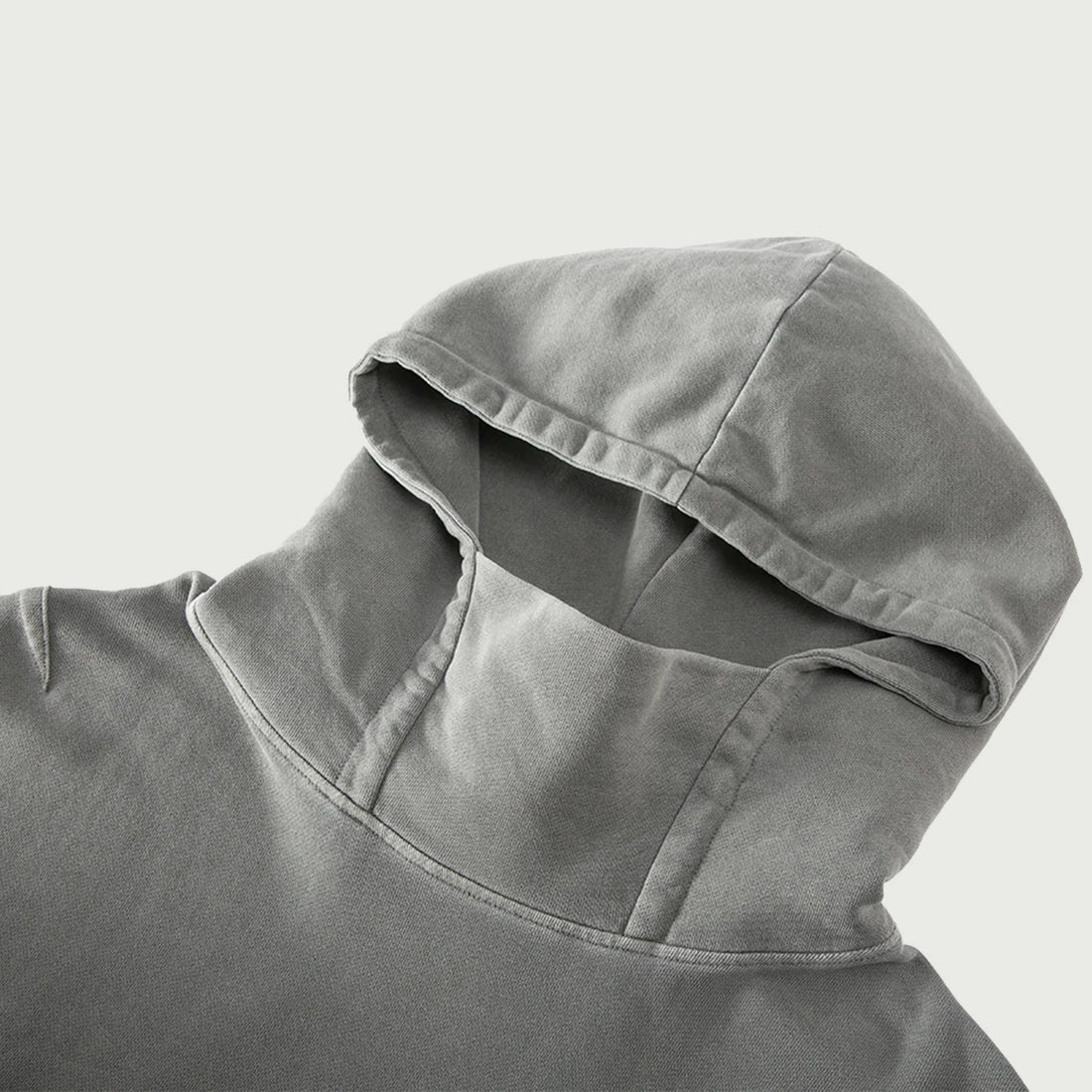 Washed Slit Hem Turtleneck Unisex Hoodie S-XL