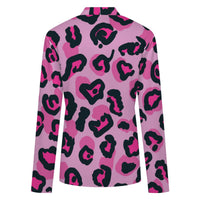 Pink Leopard Print Buttoned Cardigan
