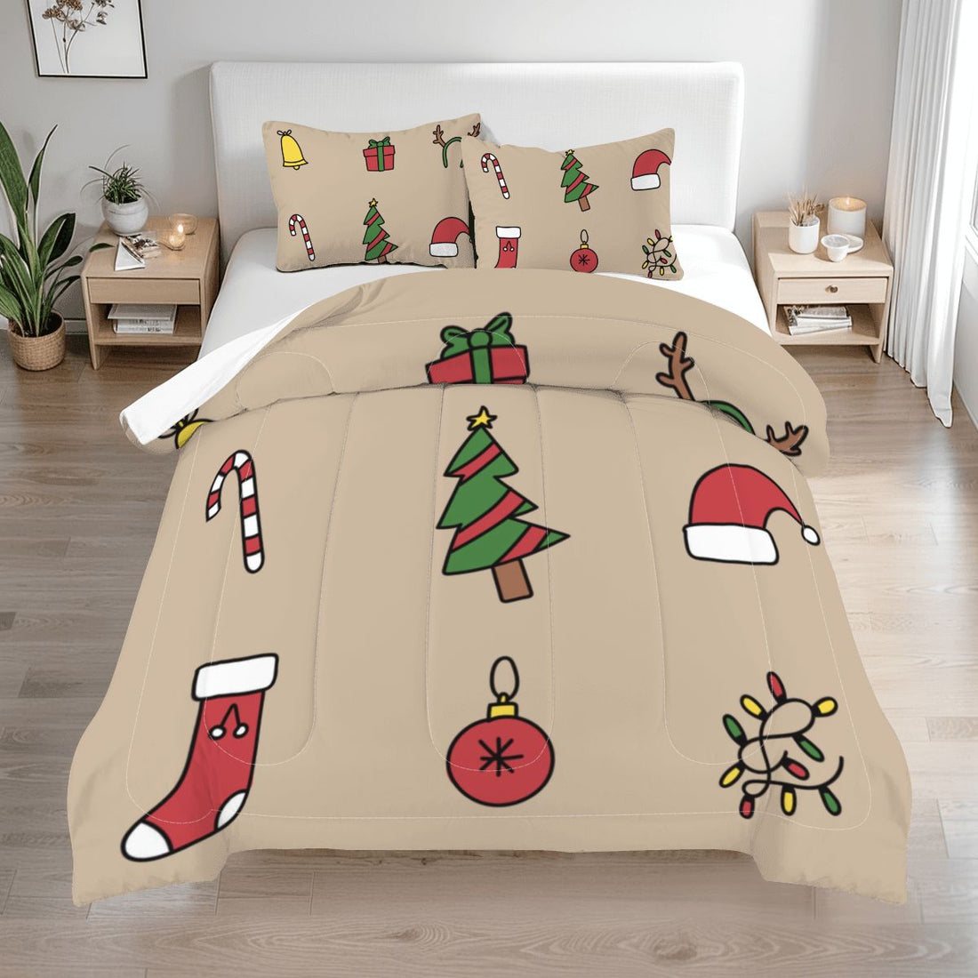 Brown Holiday Christmas Bedding Sets Queen