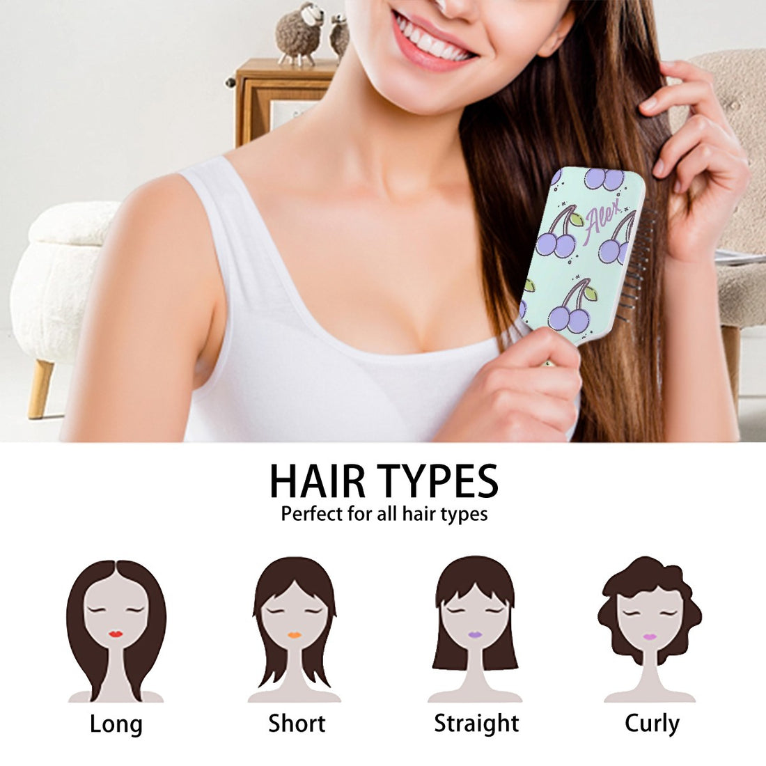 Personalized Beauty Gift Set | Mint Green & Purple Cherry 3 Piece Kit