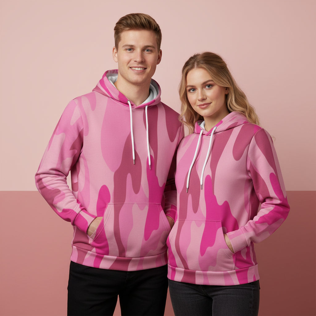 Pink Camo Hoodie | Unisex Streetwear Pullover