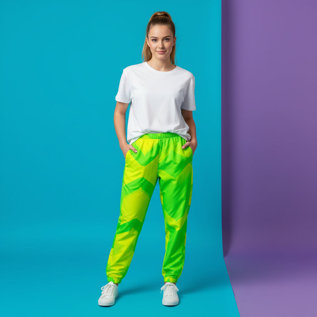 Green Track Pants | Unisex Lightweight Streetwear Joggers