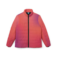 Ombre Puffer Coat | Purple and Orange Gradient Quilted Outerwear