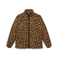Womens Puffer Coat | Bold Leopard Print Winter Jacket