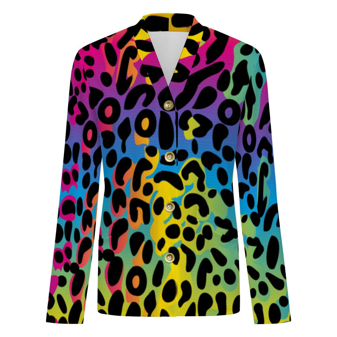 Leopard Print Cardigan Womens Neon Lightweight V Neck Sweater