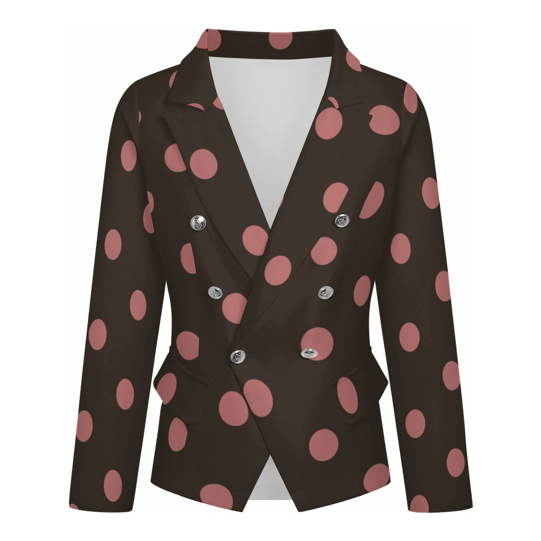Brown Polka Dot Blazer Women&