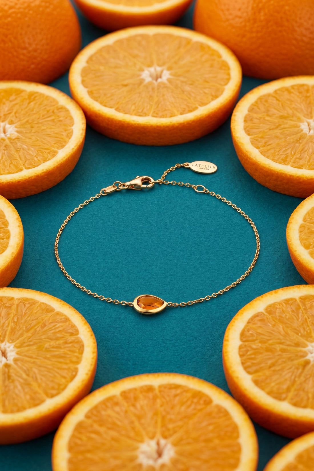 Pisa Mini Teardrop Bracelet Gold Citrine-2