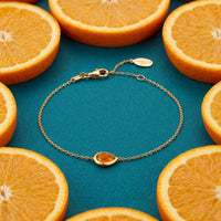 Pisa Mini Teardrop Bracelet Gold Citrine-2