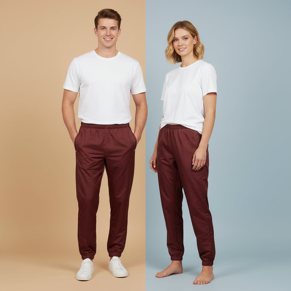 Burgundy Track Pants | Unisex All-Over Print Streetwear Joggers