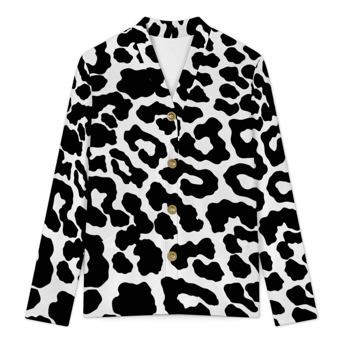 Black Leopard Print Buttoned Cardigan