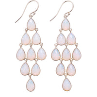 Erviola Gemstone Cascade Earrings Silver Opal-0