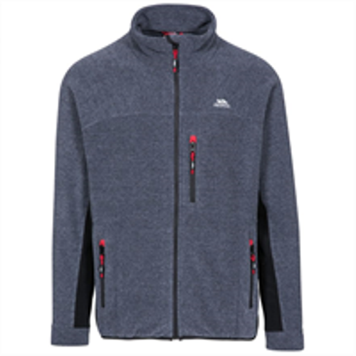 Trespass Jynx navy fleece jacket with stand collar and three zip pockets