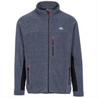 Trespass Jynx navy fleece jacket with stand collar and three zip pockets