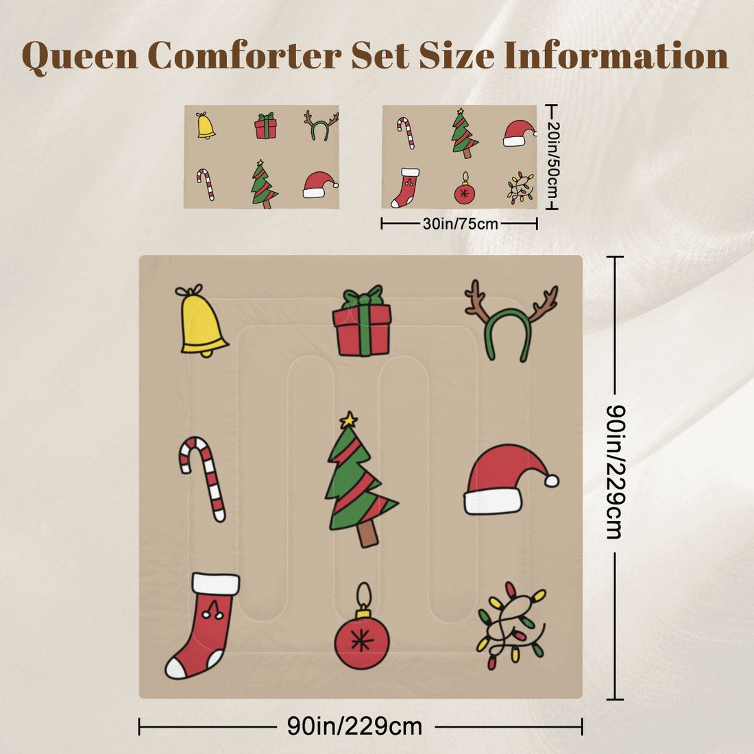 Brown Holiday Christmas Bedding Sets Queen