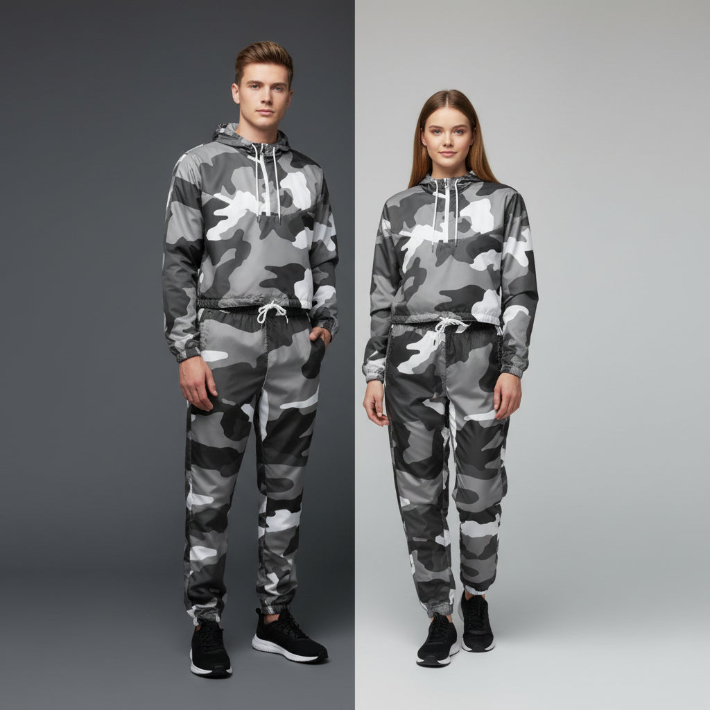 Black And Gray Camo Pants | Unisex All-Over Print Streetwear Joggers