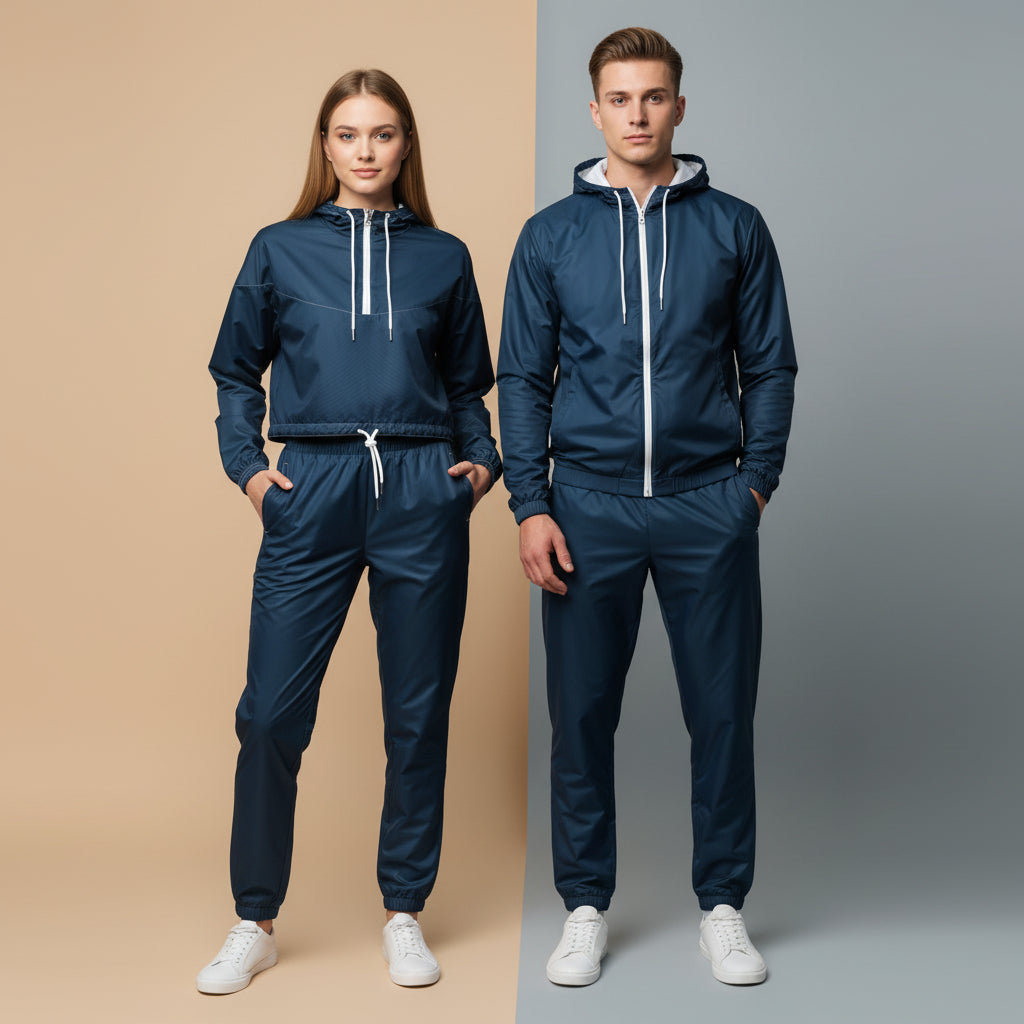 Navy Track Pants | Unisex All-Over Print Streetwear Joggers