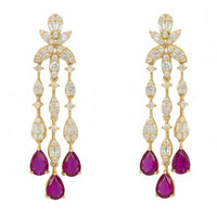 Duchess Ruby Drop Earrings Gold-0