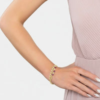 Duchess Ruby Tennis Bracelet Gold-1