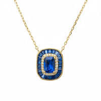 Great Gatsby Pendant Necklace Sapphire Gold-0