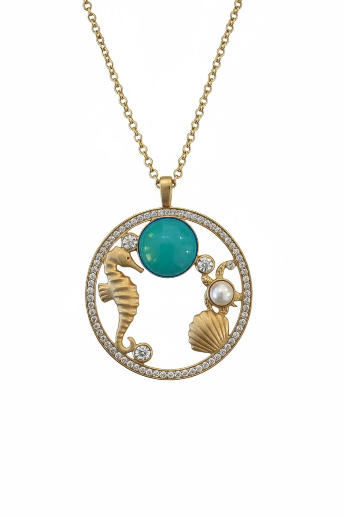 Oceanic Wonderland Necklace Turquoise Gold-0