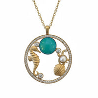 Oceanic Wonderland Necklace Turquoise Gold-0