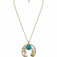 Oceanic Wonderland Necklace Turquoise Gold-2